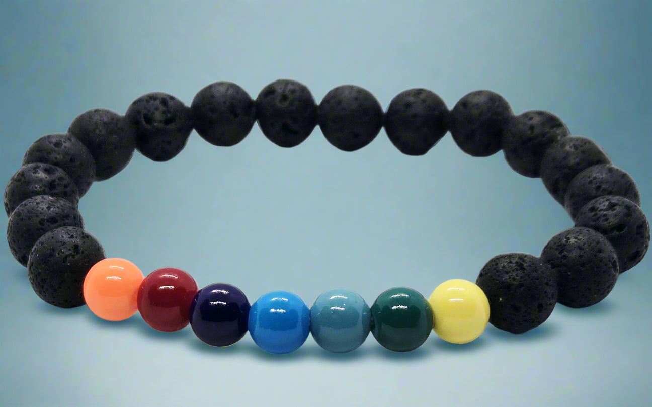 Chakra/Lava Bead Bracelet